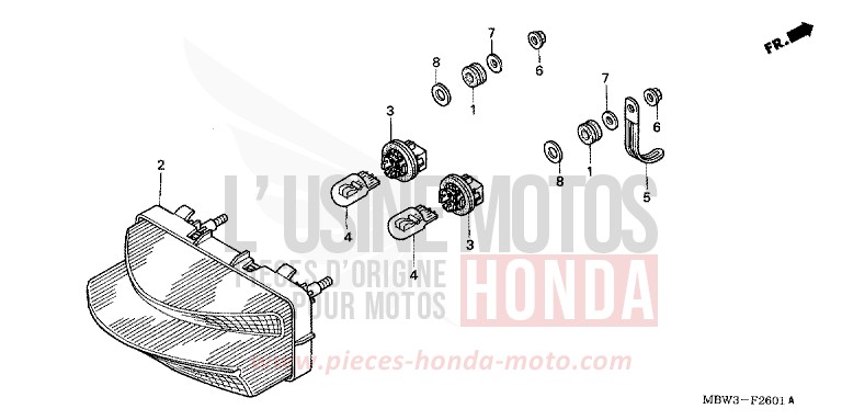 HECKLEUCHTE (CBR600F42-3/FS/FR) von CBR600F VR Special PEARL FLASH YELLOW (Y163) von 2002